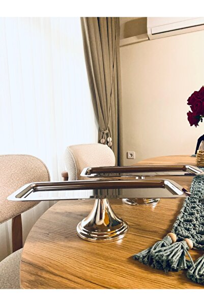 Paşabahçe Gümüş ayaklı kek, pasta sunum servis standı 2 adet