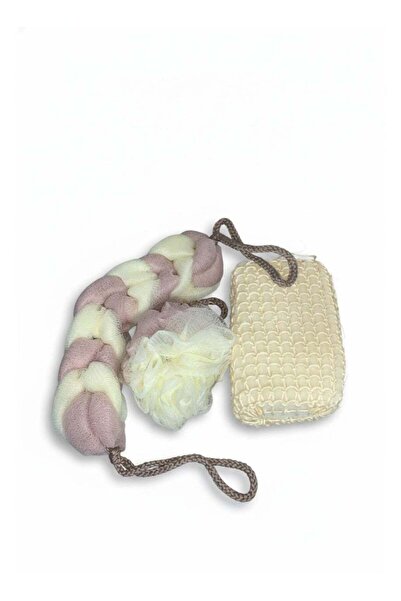 Roomlyne طقم فرشاة استحمام روملين مع فرشاة طويلة بظهر شبكي، وليفة ناعمة، ووسادة تقشير