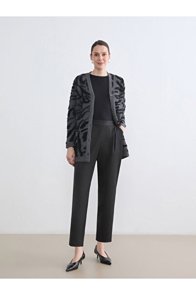 LC Waikiki Rmz Gi̇yi̇m Farkiyla Women's Pleated Trousers with Waist Cord