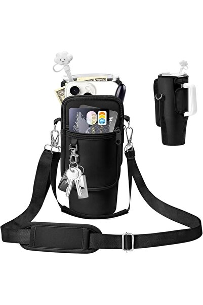 Arabest جراب زجاجة، حزام حمل جلدي، حزام كتف قابل للتعديل، حقيبة زجاجة ملحقة ب...