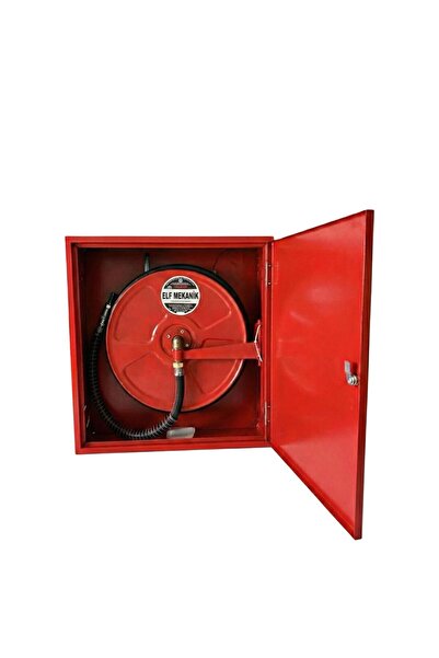 ELF MEKANİK 1” Tek Saç Kapak 30MT Hortumlu 1MM Sıva Üstü Yangın Dolabı
