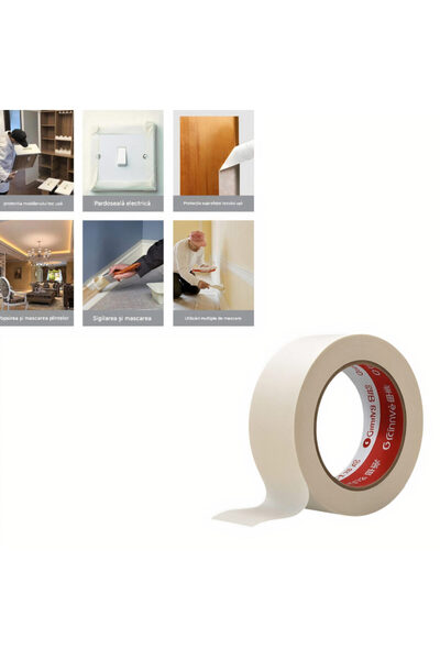 JML1 Bandă adezivă textilă 45mmx90m albă, set de 6 buc. pentru uz industrial ...