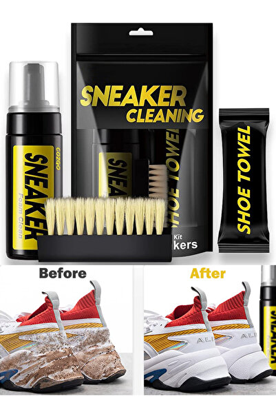 DMYRDH طقم تنظيف الأحذية الرياضية، منظف رغوي، فرشاة، منشفة للأحذية الرياضية البيضاء والأحذية القماشية