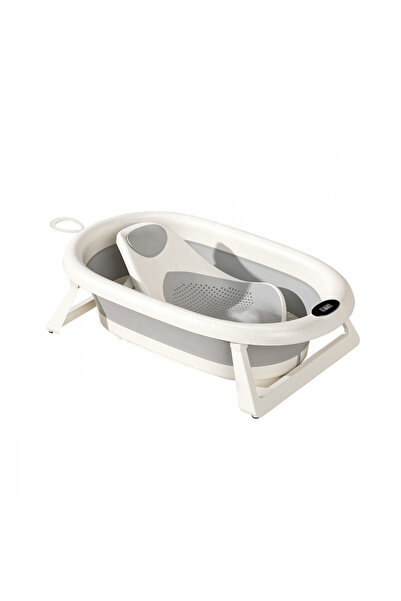 Little Mom Set de baie pentru copii Grey, include Cadita design pliabil ultra...