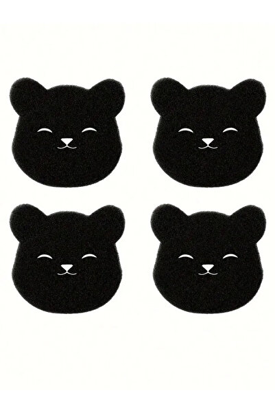 Choice كرة غسيل سوداء، 4 قطع، نصف قطعة، لالتقاط الوبر في الغسالة، على شكل دب،...