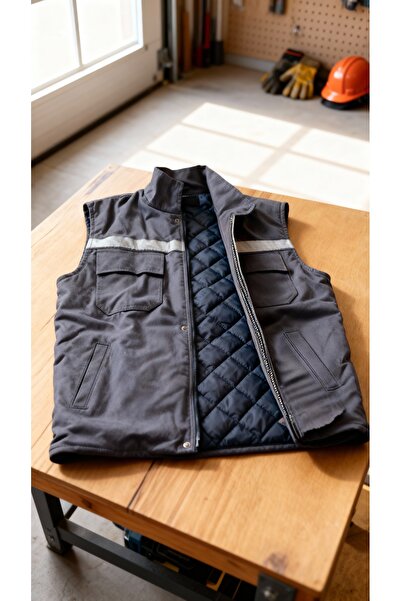 Gabardin Yelek Gri