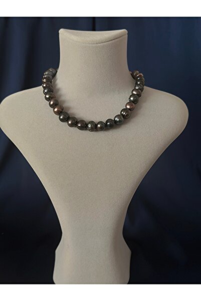 Butik Siyah Doğal İnci Kolye