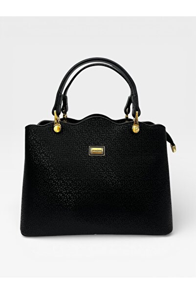 Sanmorris Women's 2-Compartment Wave Detailed Stylish Hand and Shoulder Bag with Adjustable Strap