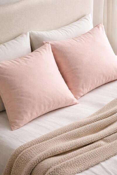 S&R 2 غطاء وسادة مقاس 50x70 سم باللون الوردي مع غطاء ملون