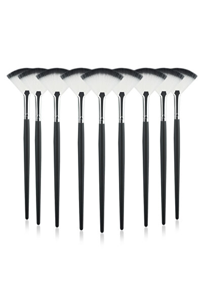 Choice4 9 قطع أسود وأبيض، فرشاة وجه ناعمة رفيعة 1/3/5/9 قطع، متعددة الاستخدامات، فرشاة قناع للمكياج