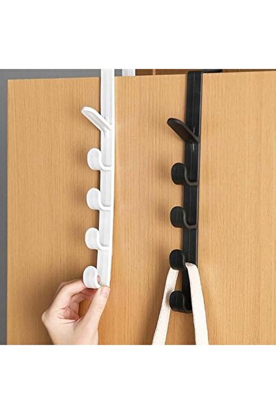 Arabest Multifunctional Fivesegment Hook,Door Hanging Bathroom Closet Cabinet Hangers, Free Punching (2Pcs)