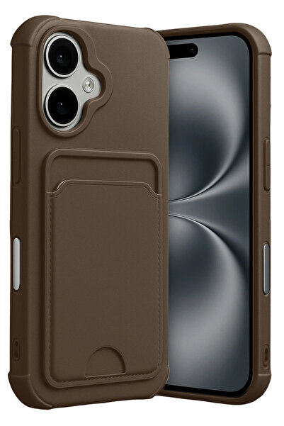 NewFace Lvsqvr Apple iPhone 17 Kelvin Silicone with Business Card (120739) - Brown