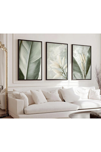 TekTablo 3 Parça Ahşap Çerçeveli Tablo Seti
