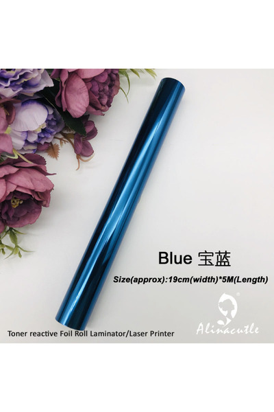 Choice18 فيلم رقائقي أزرق تفاعلي مع الحبر، طوله 5 أمتار وعرضه 19 سم، معبأ في ...