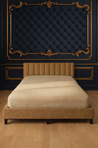 Pera Deluxe Bej Color Jacquard Cotton Combed Elastic Bed Sheet 200X200 cm – Domestic Production