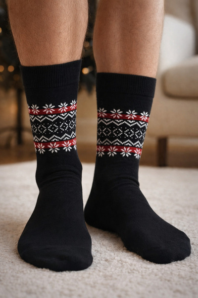Katia&Bony Men's Snowflake Patterned Socks
