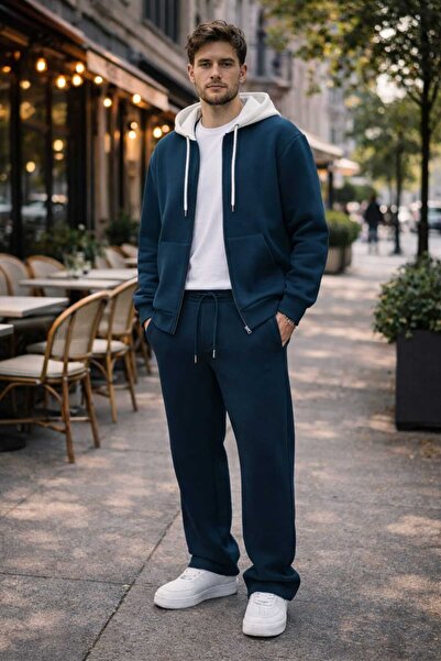 BRLKN طقم بدلة رياضية مكون من بغطاء رأس قطع ملونة بسحاب