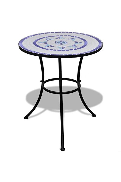 vidaxl Bistro Table Blue and White 60 cm Mosaic