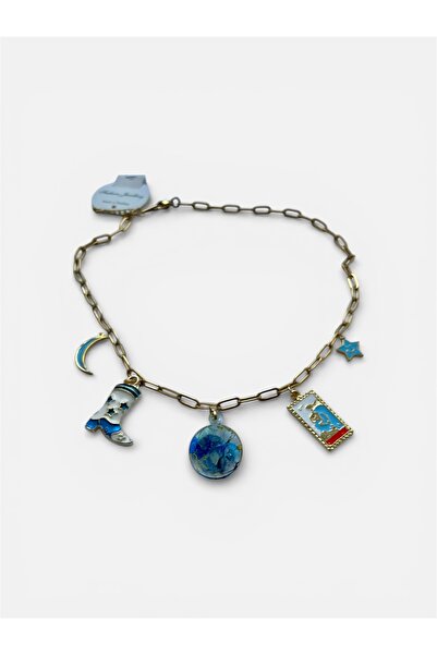 FALAVİ Charm Blue Steel Necklace