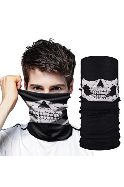 NW NessiWorld Black Color Seamless Multifunctional Chin Skull Face Mask Papho...