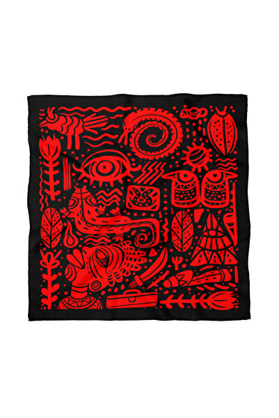 Sultan İpek Tribal Desenli Fular / Bandana 70x70cm