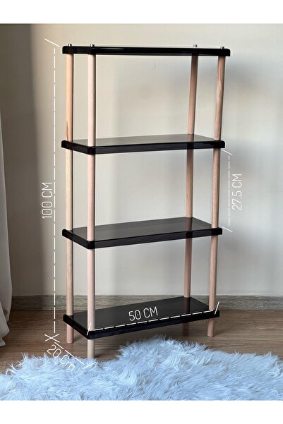 Minimal Home MinimalHome ÇOK AMAÇLI KİTAPLIK/ÇİÇEKLİK/AHŞAP AYAKLI PLEKSİ RAF