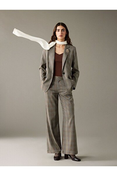 LC Waikiki Lcw Vision Standard Fit Plaid Women's Trousers