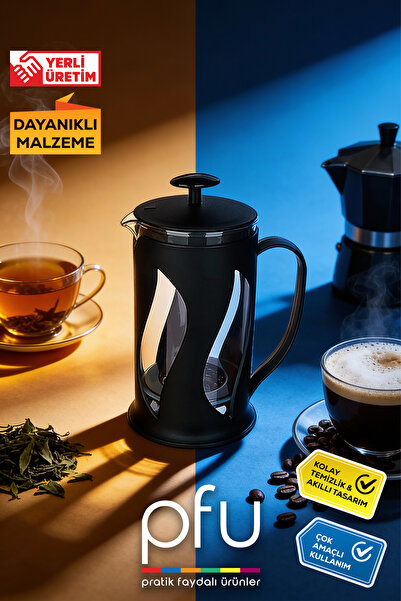 PFU Pratik Faydalı Ürünler French Press | Filtre Kahve Demleme Süzgeci | Kahv...