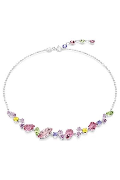 Swarovski Gema Kolye, Karışık kesimler, Çok renkli, Rodyum kaplama