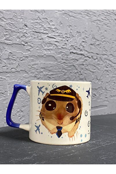 Kırtasiye Ofisi Sad Grieving Hamster - Occupation: Pilot Navy Blue Handle Pri...