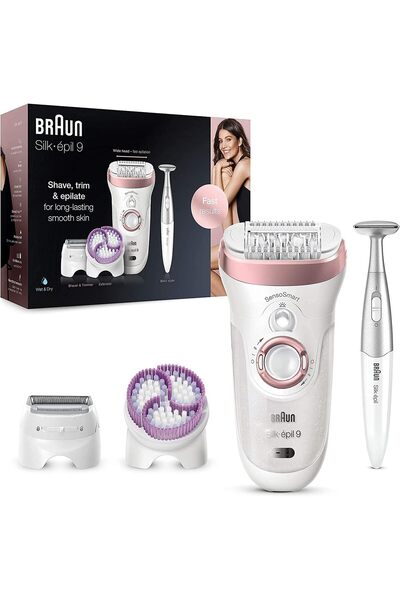 Brawn براون سيلك-إبيل 9 SkinSpa (SES9-980): مجموعة التجميل المتكاملة 4 في 1 مع أداة تشذيب البيكيني