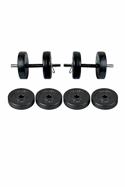 AYAZ SPORT 20 KG TEK HALTER SETİ VE DAMBIL SETİ AĞIRLIK ÇALIŞMASI ( PLAKALARIMIZIN 1 ADETİ 5 KG )