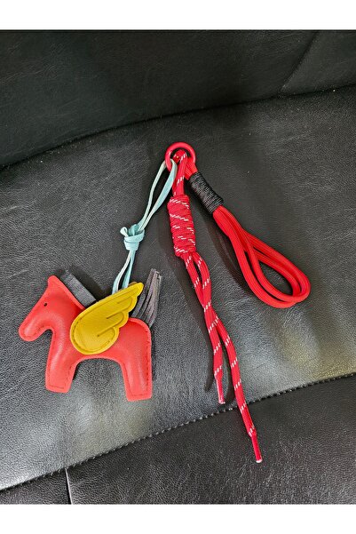 YıldızDükkan Kanatlı At Anahtarlık İp Charm Çanta Aksesuarı Hediyelik