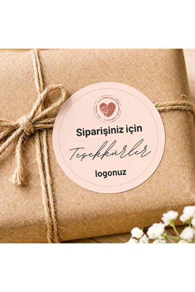 TK KIRTASİYE Siparişiniz İçin Teşekkürler – 72 Adet Yuvarlak Sticker (4 cm) R...