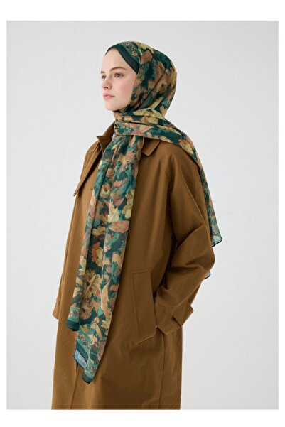 cs camellia scarf Flax Cotton Shawl Floral Patterned