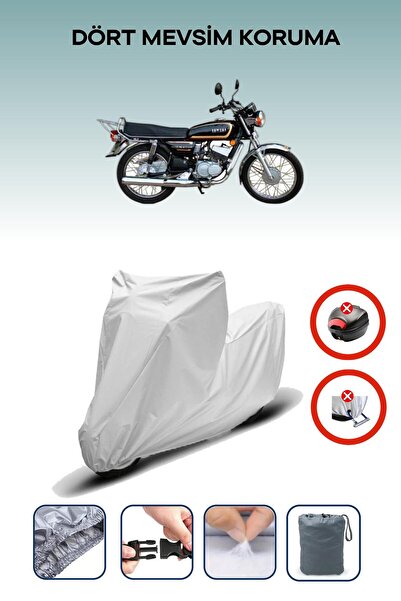 Breen قفل حقيبة خلفية رمادي اللون غير متوافق مع ياماها RX 115، قماش متوافق مع الدراجات النارية، 4 مواسم