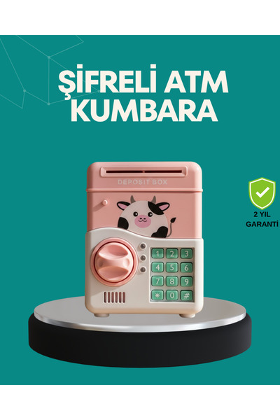 LTG Nova Pembe Atm Kasa Görünümlü Elektronik Şifreli Çocuk Kumbarası