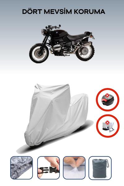 Breen قفل حقيبة خلفية رمادي اللون غير متوافق مع BMW R 1100 R، قماش متوافق مع الدراجات النارية، 4 مواسم