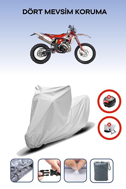 Breen قفل حقيبة خلفية باللون الرمادي غير متوافق مع Beta RR 300 2T Enduro Racing متوافق مع قماش الدراجات النارية، 4 مواسم