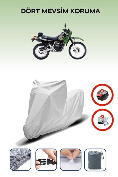 Breen قفل حقيبة خلفية رمادي اللون غير متوافق مع Kawasaki KLR 250، قماش متوافق مع الدراجات النارية، 4 مواسم