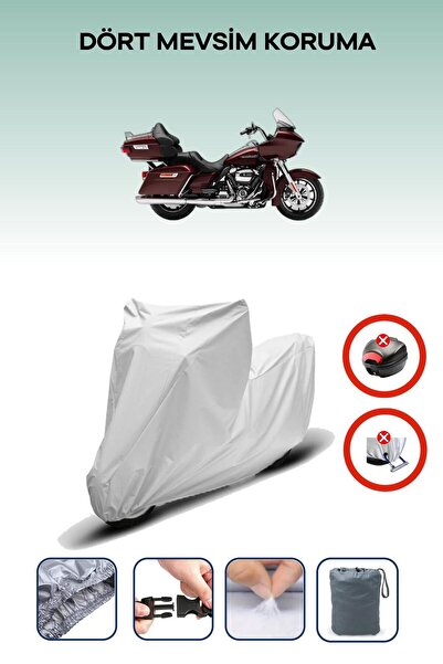 Breen قفل حقيبة خلفية رمادي اللون غير متوافق مع قماش الدراجات النارية المتواف...