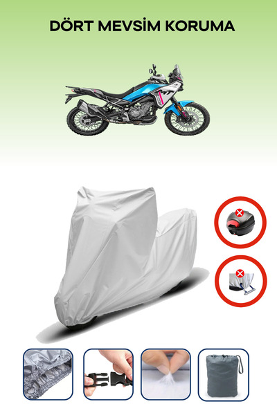 Breen حقيبة خلفية رمادية اللون متوافقة مع CFmoto 450MT، قماش متوافق مع الدراج...