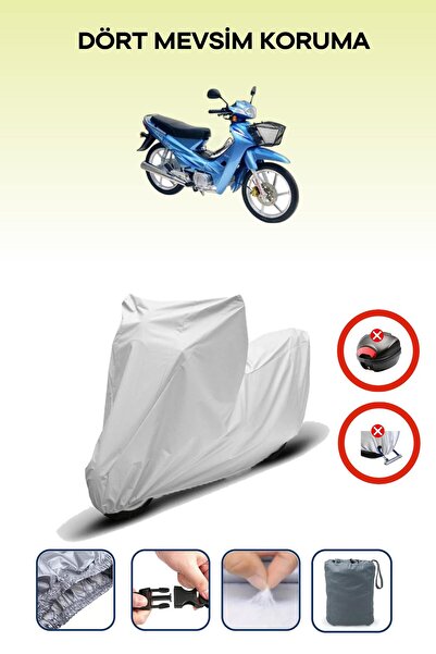 Breen حقيبة خلفية رمادية اللون متوافقة مع دراجة نارية من نوع Asya AS 100-7 Turkcub، 4 مواسم