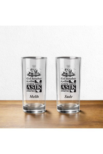 hediyekralı Kişiye Özel İsim Yazılı 2’li Rakı Bardağı Seti – Rakı Bardağı
