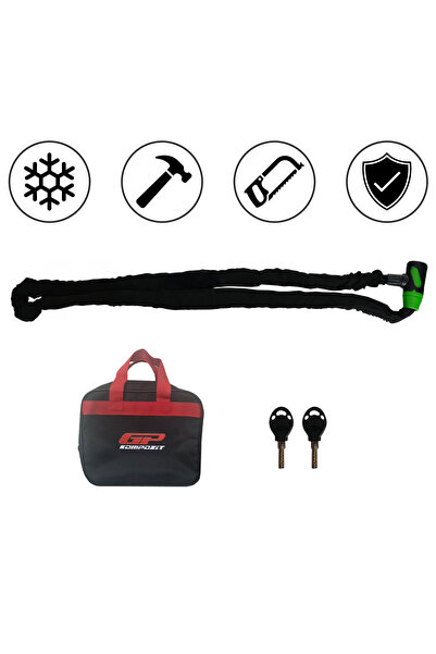 GP KOMPOZİT Universal 2 mt 8 mm Motosiklet Zinciri ve Kilidi