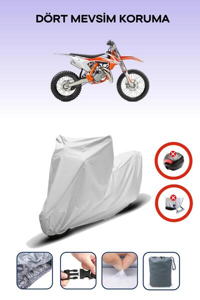 Breen قفل حقيبة خلفية رمادي اللون غير متوافق مع KTM 85 SX، قماش دراجة نارية متوافق، 4 مواسم