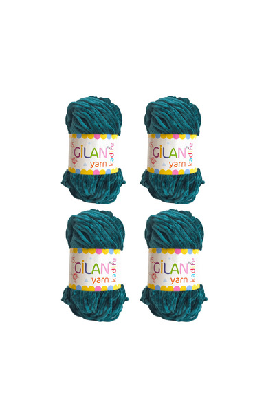 KS GİLAN Gilan Velvet Hand Knitting Yarn 100 Gr. 4 Pieces Petrol Green