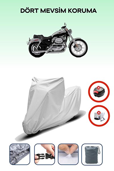 Breen قفل حقيبة خلفية رمادي اللون غير متوافق مع دراجة نارية هارلي ديفيدسون سبورتستر كاستم XL1200C المتوافقة مع الدراجات النارية