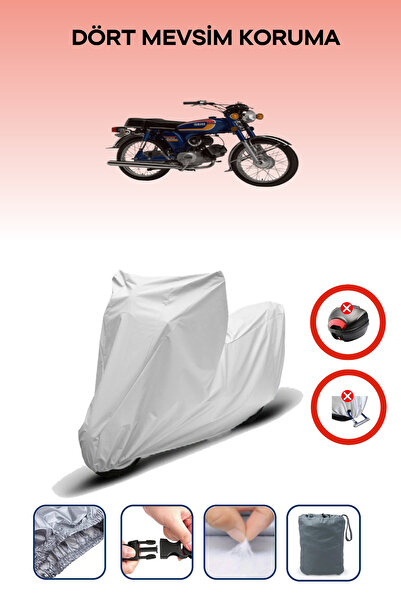 Breen قفل حقيبة خلفية رمادي اللون غير متوافق مع ياماها YB 100، قماش دراجة نارية متوافق، 4 مواسم