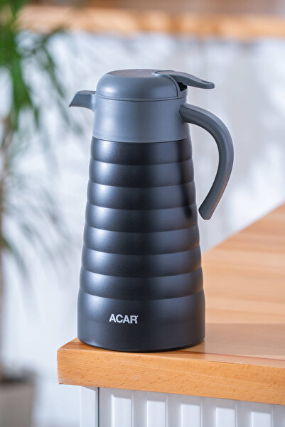 ACAR Karat X Stainless Steel Thermos with Knuckle Detail Black - 2 Lt